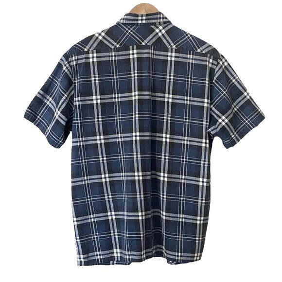 Dickies Mens Size XL Blue Plaid Button Up Work Shirt Short Sleeve Chest Pockets - Picture 7 of 8